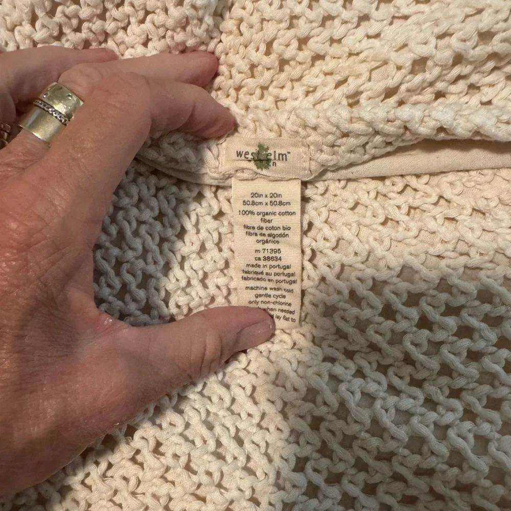 West Elm organic cotton throw plus two shams
